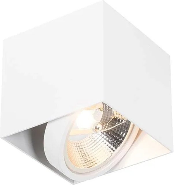 QAZQA Design Aufbaustrahler Weiß Quadratisch aus Aluminium mit GU10 Fassung und Dimmerfunktion - Bild 1