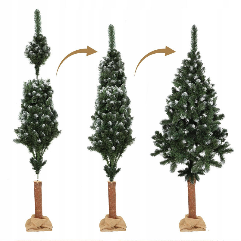 KADAX Künstlicher Weihnachtsbaum Kiefer mit Diamantkristallen und Jute auf Stamm, grün, Höhe: 180 cm - Bild 2