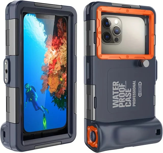 Wasserdichte Smartphone Hülle VIKEFON Holster mit Lanyard für iPhone und Samsung bis 6,8 Zoll in Schwarz für Tauchen und Schwimmen bis 15m Tiefe - Bild 1