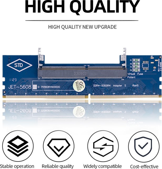 Laptop-zu-Desktop-RAM-Adapter DDR3 DDR4 SO-DIMM zu PC DIMM-Konverter für dein Speicher-Upgrade - Bild 1