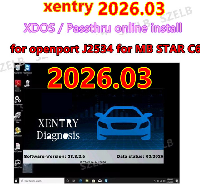 Xentry 2026.03 Software Paket mit Passthru und XDOS für Mercedes-Benz Diagnose inklusive DTS Monaco, EPC, WIS und Starfinder für SD C6 und OpenPort 2.0 - Bild 1