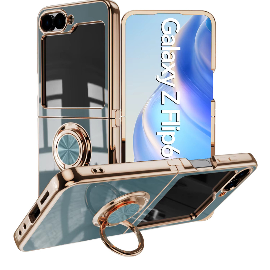 Magnetische Silikon Schutzhülle für Samsung Galaxy Z Flip 7, Z Flip 6, Z Flip 5, Z Flip 4 mit Ring Halterung in Pink - Bild 4
