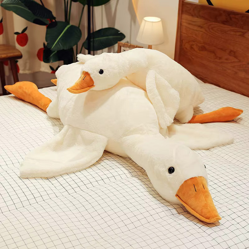 aomede Gans Wurfkissen Plüschtier, weiß, 90-190 cm - Bild 3