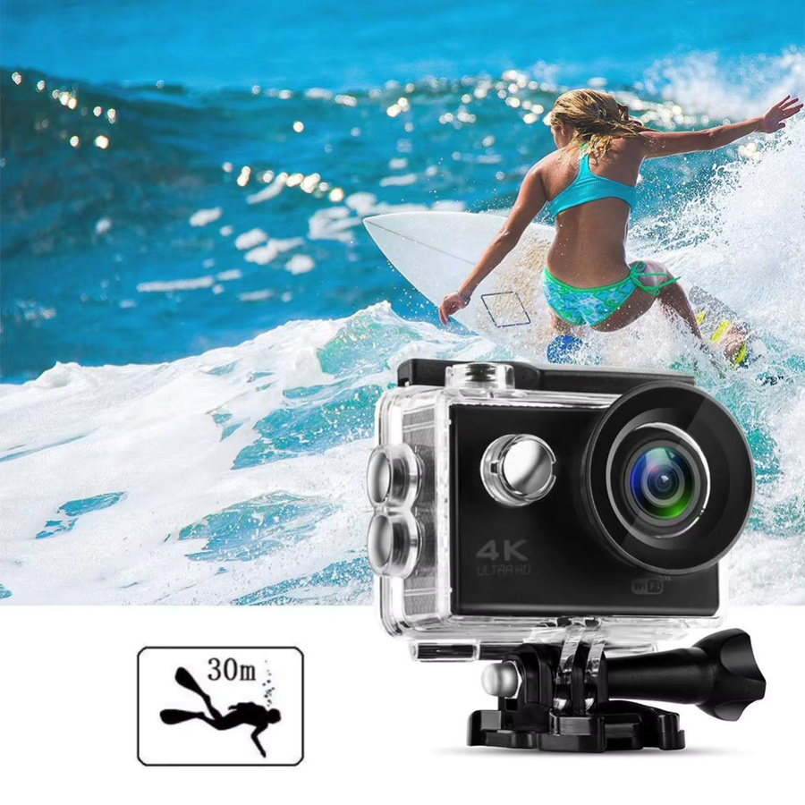 DIXSG Ultra HD 4K Action Kamera mit 2,4-Zoll-Bildschirm, WiFi und Fernbedienung, wasserdicht für Sport und Unterwasseraufnahmen - Bild 5
