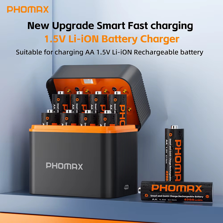 PHOMAX Wiederaufladbare AA Lithium-Batterien mit 4200mWh Kapazität in Schwarz - Bild 2