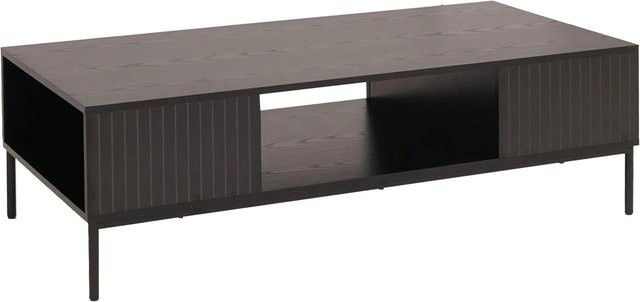 MCW TV-Rack O39 Lowboard in Schwarz mit Lamellen-Design aus Melamin MDF, B/T/H: 120 x 60 x 39 cm - Bild 2