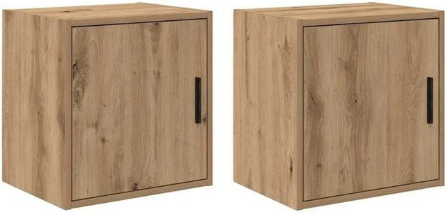 vidaXL Garagen-Wandschränke 2er-Set Artisan-Eiche, Farbe Braun, Material Holzwerkstoff - Bild 1