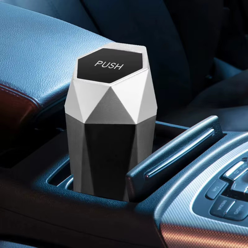 Tragbarer Mini Auto Mülleimer mit Deckel aus Kunststoff für Auto, Home und Office - Bild 2