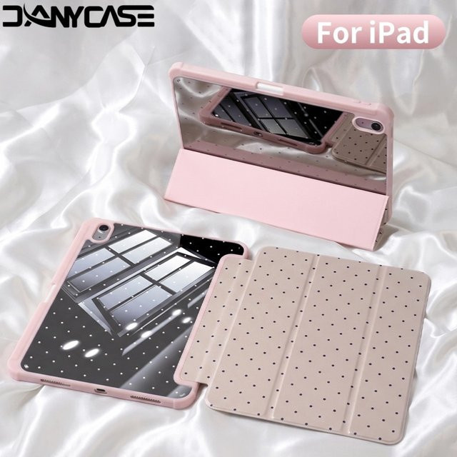 Apple iPad Air 11 Zoll Hülle mit Stifthalter und dreifach faltbarem Stand, kompatibel mit iPad Air M2/M3/M4, Schwarz und Pink - Bild 1