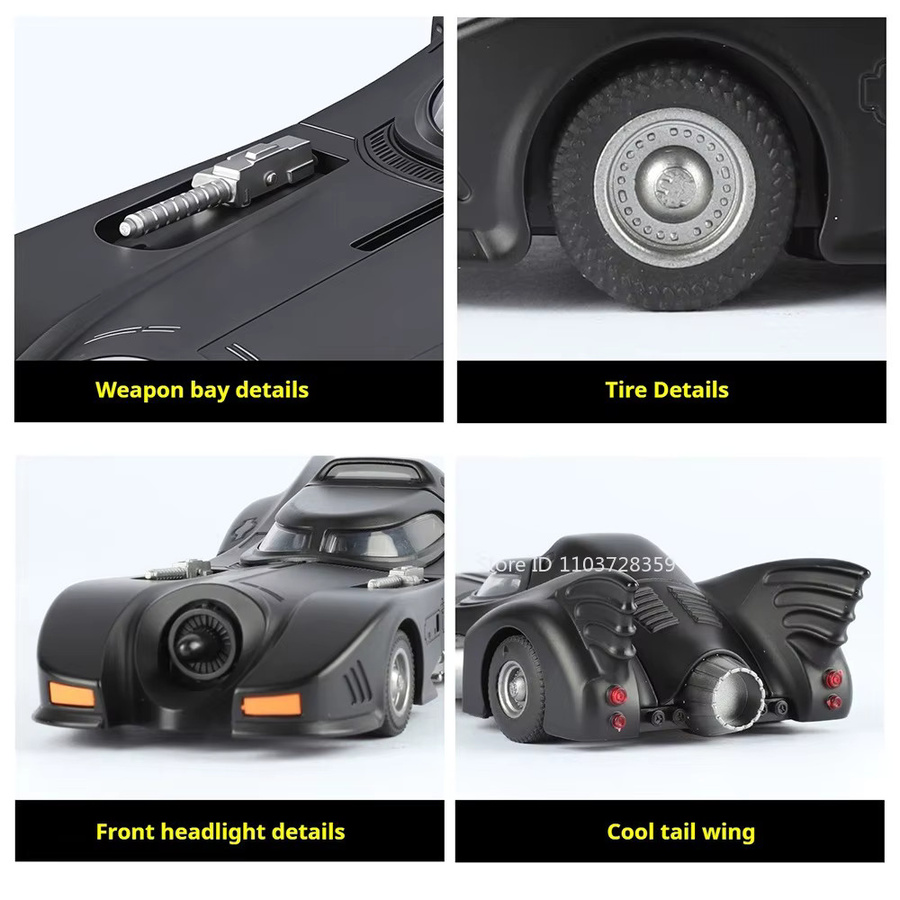 MAKEDA Batmobil 1989 Supercar, Modell Spielzeug, Maßstab 1:32, mit Licht und Sound - Bild 4