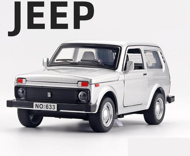 Linyi toy car Lada Jeep Oldtimer Modell Auto, 1:32, Metall, mit Licht und Sound, ab 14 Jahren - Bild 1