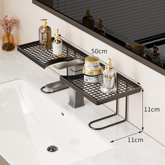 Minde Badezimmer-Thekenregal aus Metall in Schwarz, Breite: 60 cm - Bild 1
