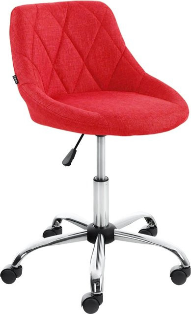 DELUKE Arbeitshocker AARHUS Drehhocker mit Rollen in Rot, B/T/H: 47 x 49 x 71 cm - Bild 1