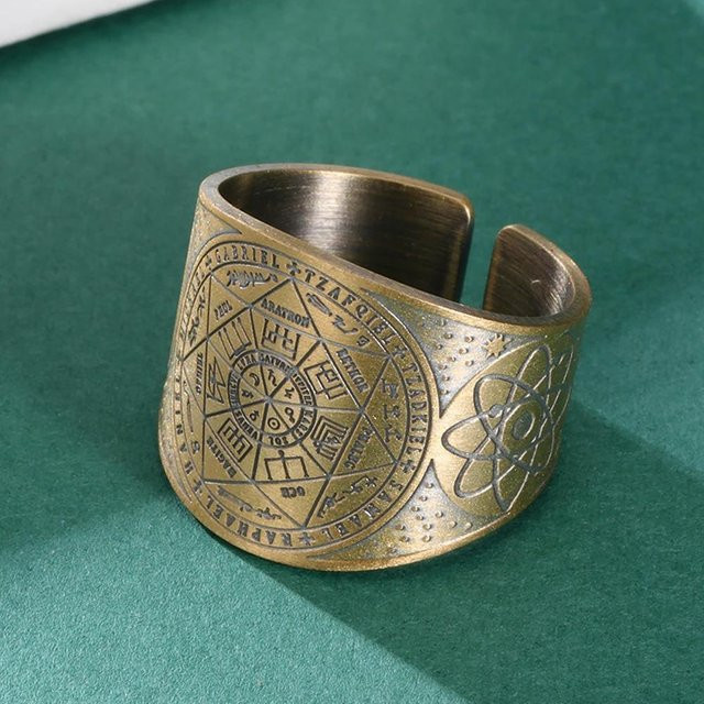 Lemegeton Siegelring, Messing, Gold, Unisex - Bild 1