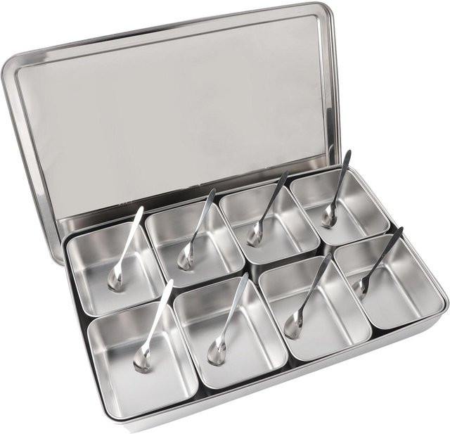 CosyHome Gewürzbox aus Aluminiumlegierung mit 8 Fächern in Grau - Bild 1