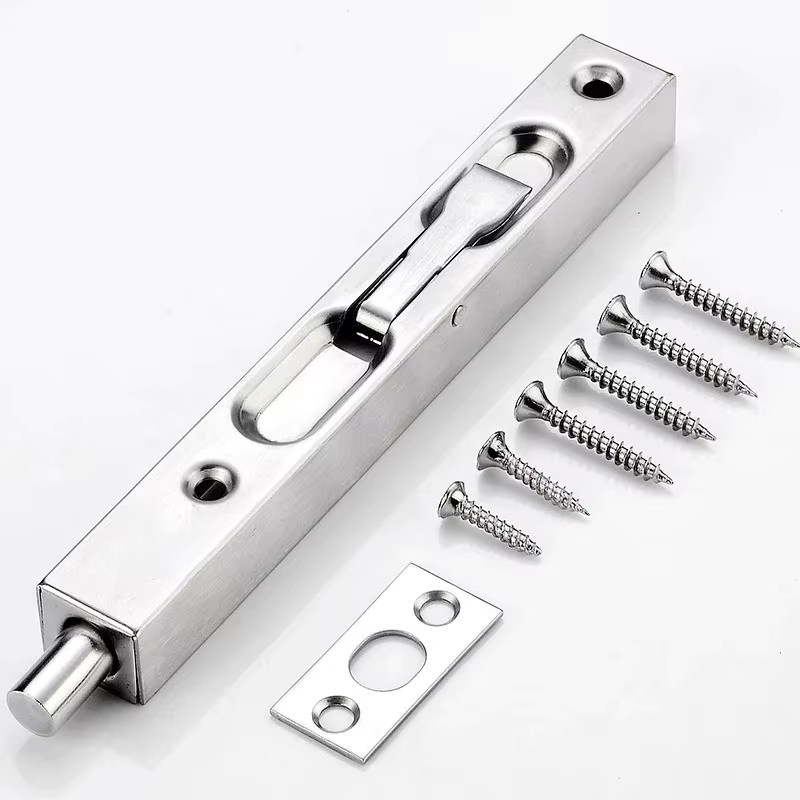 Robuster und diebstahlsicherer Türriegel aus rostfreiem Edelstahl in Silber als Sicherheitsschloss für deinen Hausgebrauch - Bild 6
