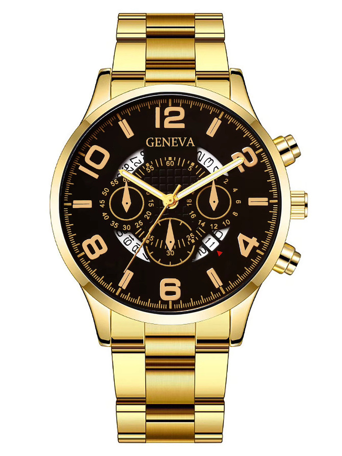 CMK Armbanduhr Quarz, Edelstahl, Gold, Schwarz, Herren - Bild 6