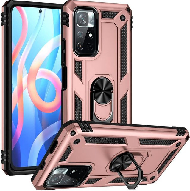 Stoßfeste Handyhülle aus Metallring-Design für Xiaomi Redmi Note Serie in Pink - Bild 1