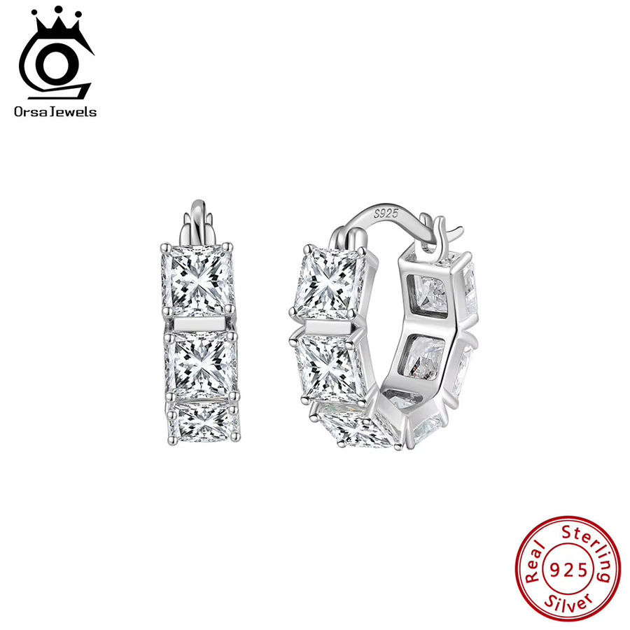 ORSA JEWELS Creolen, 925 Silber, Moissanite, Damen - Bild 1