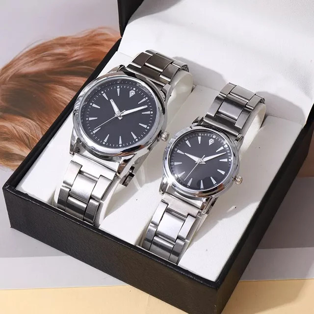 Armbanduhr Analoguhr, Quarz, Edelstahl, Schwarz, Silber, Unisex - Bild 1