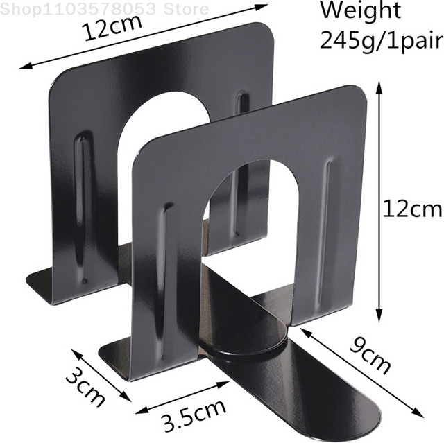 TPXCKz Metall Buchstützen Heavy Duty Set in Schwarz für Schreibtisch und Büro - Bild 1