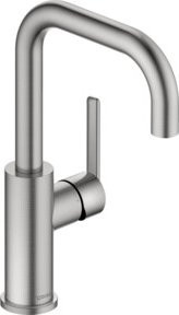 Duravit Waschtisch-Einhebelmischer Fresh und Flow in Edelstahl gebürstet, Silber - Bild 1
