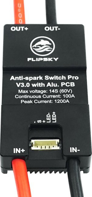Flipsky 200A AntiSpark Switch Pro V3.0 Anti-Funkenschutzschalter mit Aluminiumgehäuse für E-Bike, Scooter, Roboter und Elektro-Skateboard in Schwarz oder Silber - Bild 1