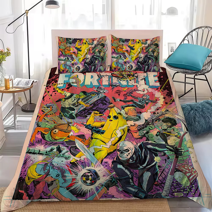 3-teiliges Fortnite Bettwäsche-Set aus Baumwolle in Multicolour, B/H: 135 x 200 cm - Bild 2