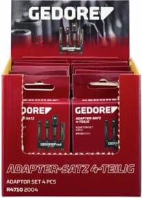 Gedore red Display Adapter-Satz 4-teilig mit 10 Stück Bit-Halter aus Edelstahl in Rot - Bild 1