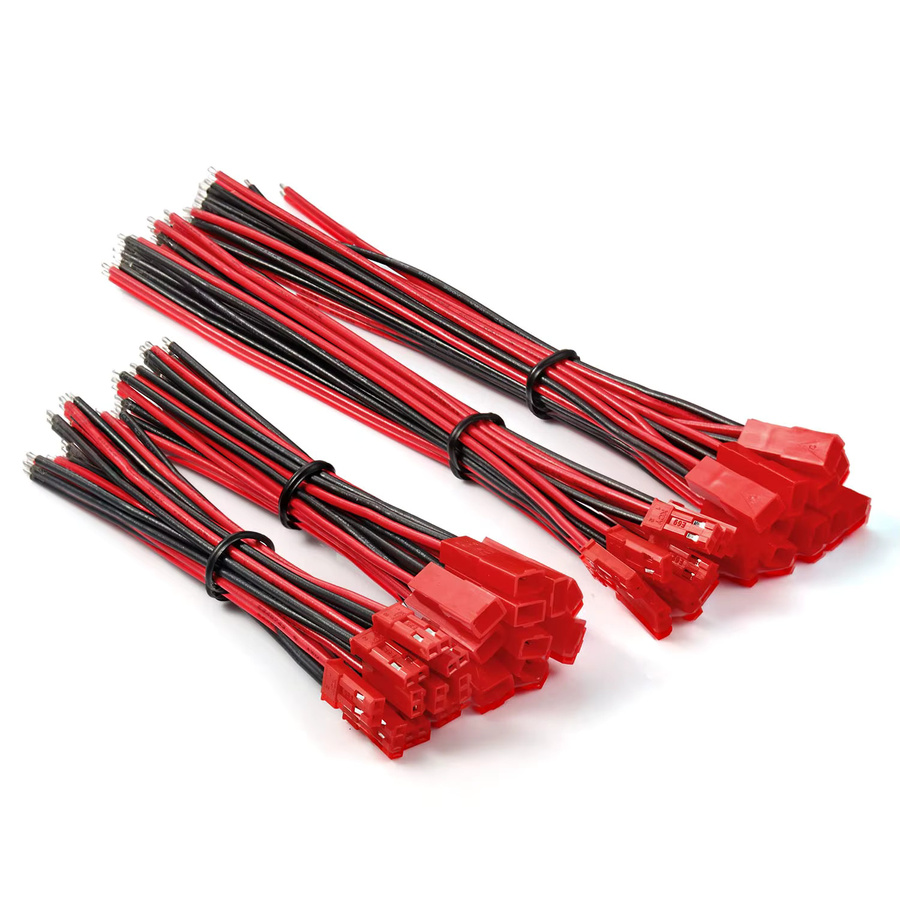 ELEABC 10 Paar JST 2-Pin Steckverbinder 20 AWG Kabel in Rot für LED-Lichtstreifen, Fernbedienungen und Spielzeugbatterien - Bild 3