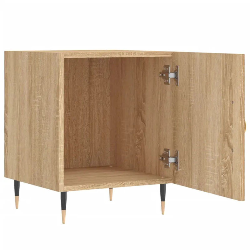 Vidaxl Nachttische im 2er-Set aus Holzwerkstoff und Metall in Sonoma-Eiche, B/T/H: 40 x 40 x 50 cm - Bild 4