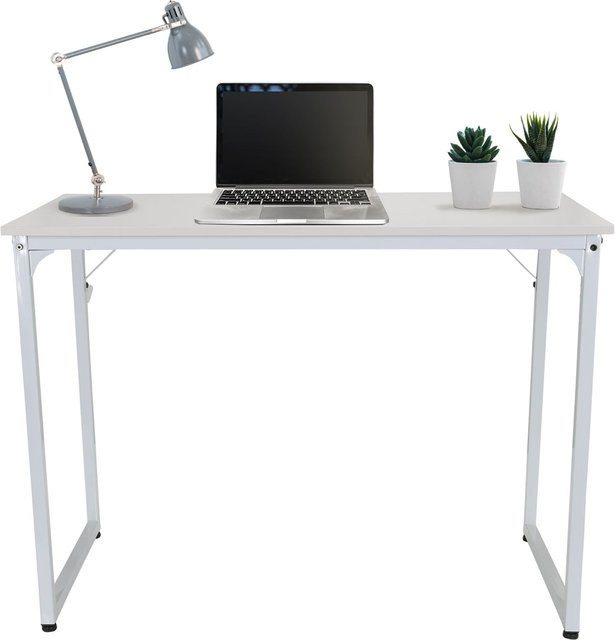 hjh OFFICE Schreibtisch WORKSPACE mit Melaminharzbeschichteter Spanplatte und pulverbeschichtetem Stahlgestell - Bild 1