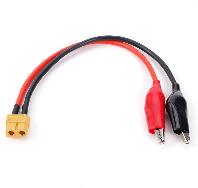 SkyRC XT60 Stecker Kabel mit Alligator Clips für NC2500 Pro Motor Einlaufkurve, 14AWG, Rot, Länge: 20 cm - Bild 1