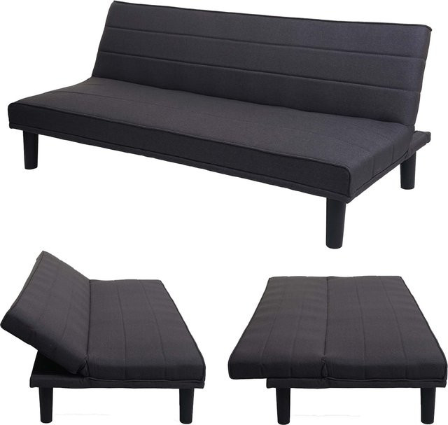 Schlafsofa MCW J17 Click-Clack Gästebett aus Stoff in Anthrazit-Grau, Breite: 165 cm - Bild 1