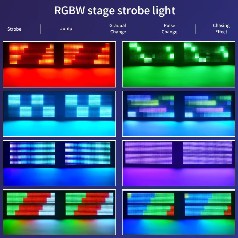 200 W LED RGBW 4 in 1 Wall Washer Bar mit 48 Zonen, DMX-Steuerung, Blitzlicht und 8000 K Weiß für DJ und Bühnenbeleuchtung, Schwarz - Bild 4