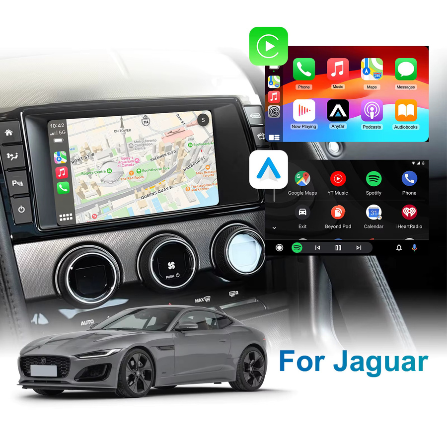 LEXXSON Drahtloses CarPlay und Android Auto Interface Upgrade Kit für Jaguar XE XF XJL F-TYPE 2012-2016 mit Bluetooth und Wi-Fi - Bild 3