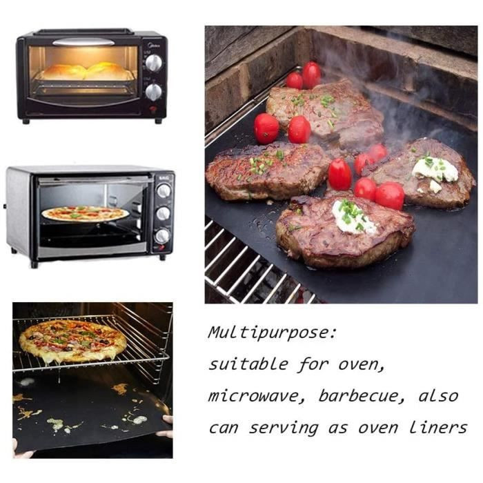 GQC Grillmatte Set, 6 Stück, antihaftbeschichtet und wiederverwendbar, schwarz, B/T: 40 x 33 cm - Bild 4
