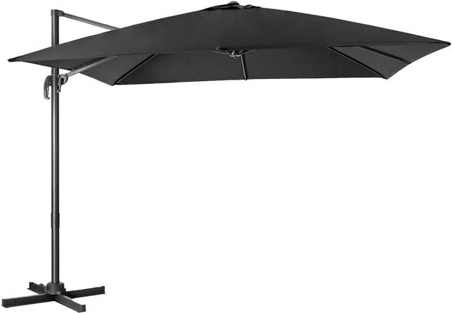 COSTWAY Sonnenschirm Schwarz mit Kurbel und 360 Grad Drehbarkeit, B/T: 300 x 300 cm - Bild 1