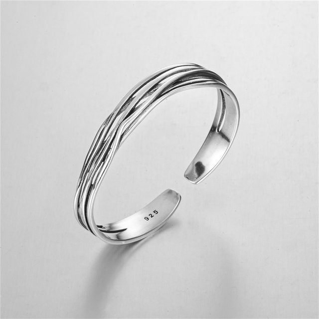 GaGa-Duck Armreifen, 925 Silber, Retro-Wellen, Geflochten - Bild 1