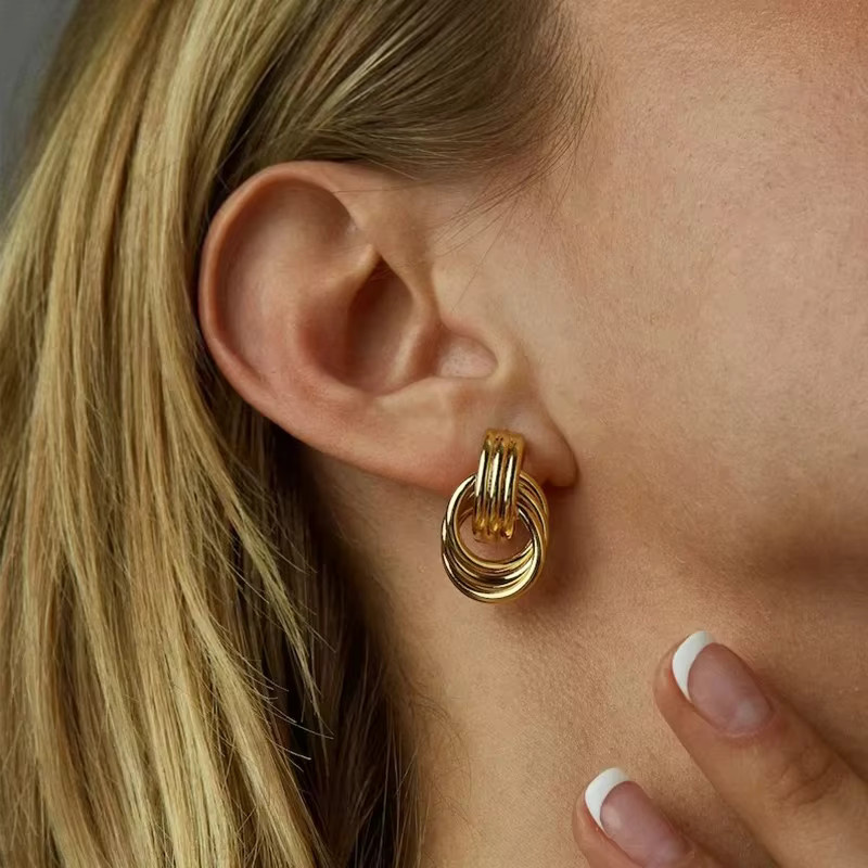 SLOONGJEWELRY Ohrstecker 18K vergoldet, Edelstahl, Damen - Bild 4
