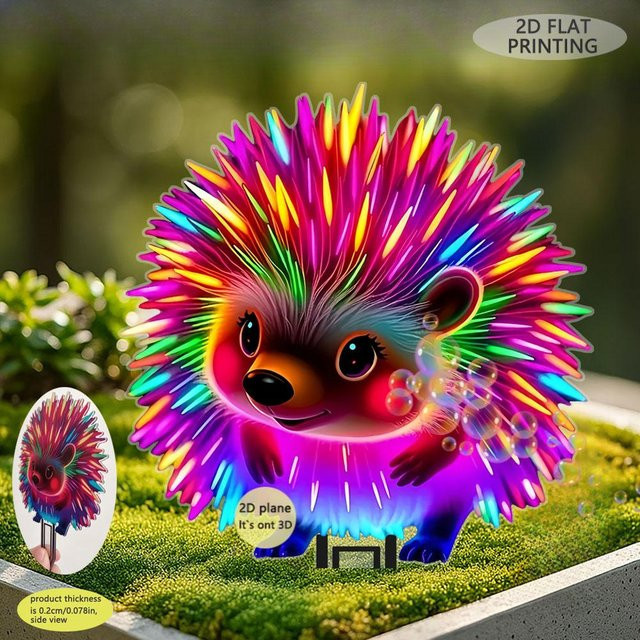Leuchtender Igel Gartenbodenstecker von XYZE in Multicolour zur Außen- und Innendekoration - Bild 1