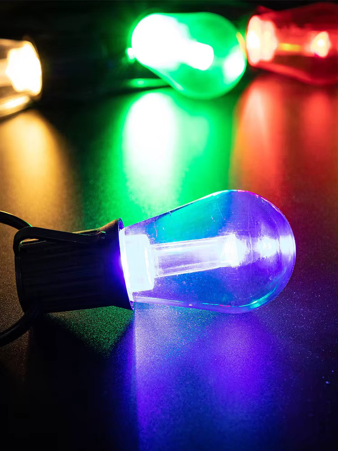 Grensk S14 LED-Dekolampe E27, bunt RGB, 2W, 220V, austauschbar aus Kunststoff - Bild 6