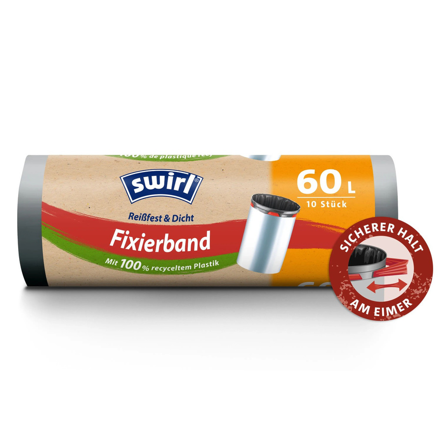 Swirl Fixierband-Müllbeutel 60 Liter, 10 Stück, B x H: 68 x 73 cm - Bild 2