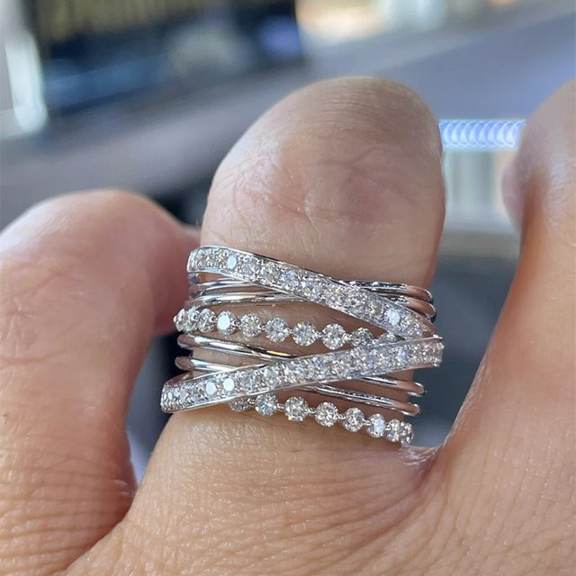 Huitan Ring, Silber, Zirkonia, Damen - Bild 1