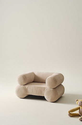 Jotex HARTSDALE MINI Kinderliegestuhl Lounge Chair aus Kiefernholz in Beige - Bild 1
