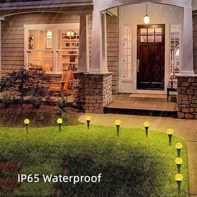 YWZT BEIMT Factory Solar Outdoor Bubbles Rasenlampe Set mit 20 LED in Warmweiß und Multicolour, IP65 Wasserdicht, Dekorative Solar-Pfahllichter für Garten und Hof - Bild 3