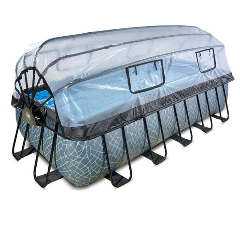 EXIT Toys Stone Rahmenpool Grau mit Sandfilterpumpe und Abdeckung, B/T/H: 540 x 250 x 122 cm - Bild 3