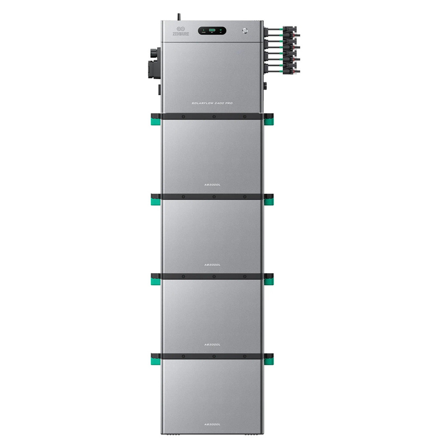 Zendure SuperCharged SolarFlow 2400 Pro Balkonkraftwerk mit bidirektionalem AC Ausgang bis 2400W und 4 AB3000L in Silver/Grey - Bild 2