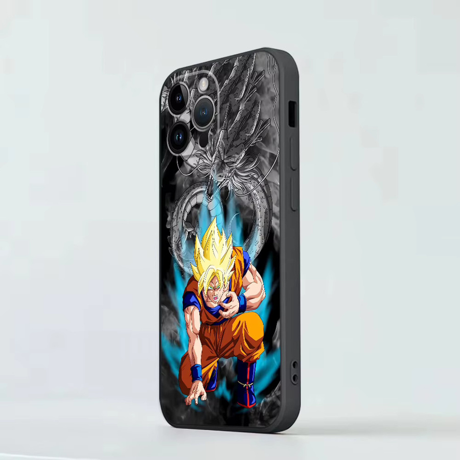 Schwarze weiche Handyhülle mit Dragon Ball Anime Design für iPhone Modelle - Bild 5