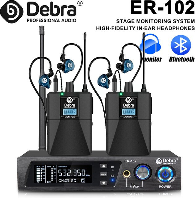 ER-102 Professionelles kabelloses UHF In-Ear-Monitorsystem mit Bluetooth 5.0 in Schwarz - Bild 1